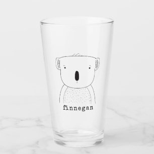 Niedlicher Koala Bear Line Illustration Individuel Glas