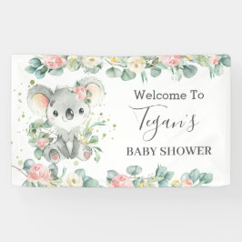Niedlicher Koala Eucalyptus Floral Begrüßungsgrund Banner