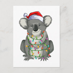 Niedlicher Koala im Weihnachtslicht Postkarte