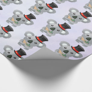 Niedlicher Koala in einem schwarzen Top Hat Geschenkpapier