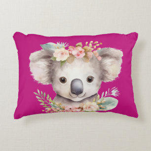 Niedlicher Koala in heißem Rosa Dekokissen