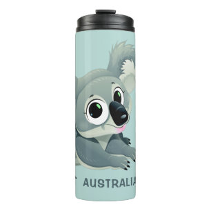 Niedlicher Koala individuelle Name & Textwäscher Thermosbecher