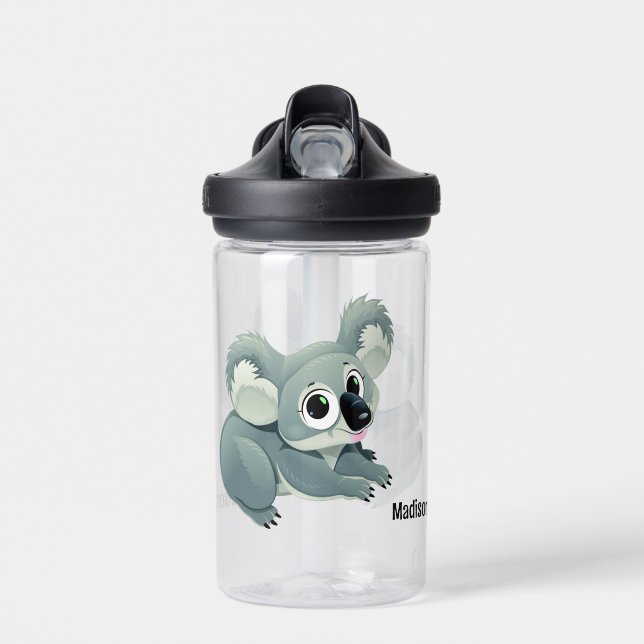 Niedlicher Koala individuelle Name Trinkflasche (Vorne)