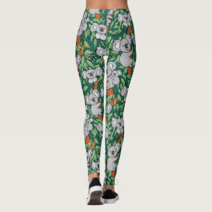 Niedlicher Koala-Musterjäger Grün Leggings