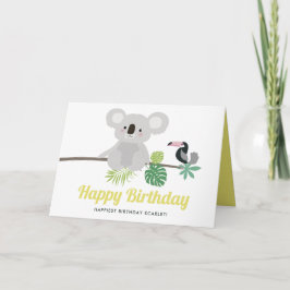 Niedlicher Koala und Toucan tropisches alles Gute Karte