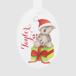 Niedlicher Koalär personalisierter Geschenktag Wei Ornament