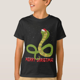 Niedlicher Kobra Weihnachtsbaum Lichter Weihnachte T-Shirt
