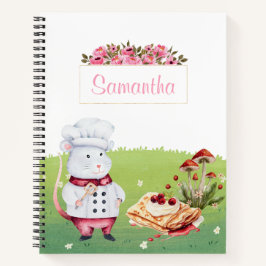 Niedlicher Koch Aquarell personalisiertes Kochbuch Notizbuch