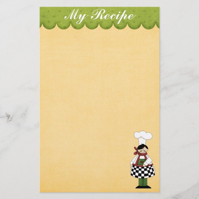 Niedlicher Koch Briefpapier (Vorderseite)