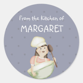 niedlicher Koch, der Bowlingbäckerei mit... Runder Aufkleber