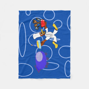 Niedlicher Koch Ducky Kazoo Blue Circles Fleecedecke