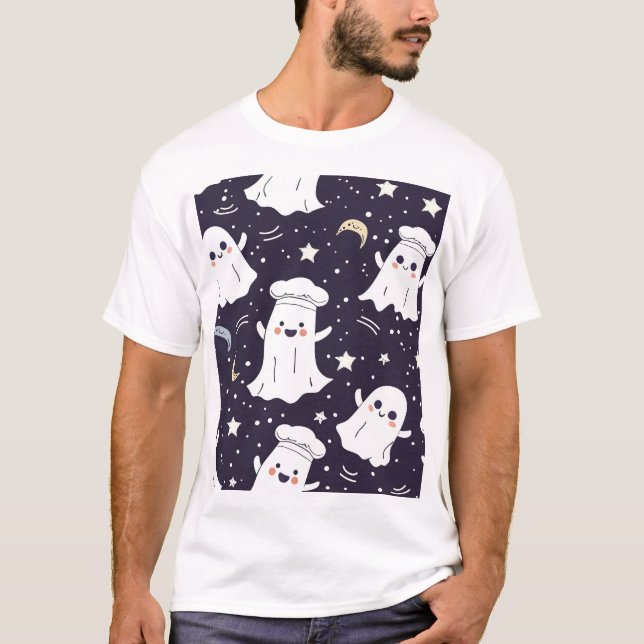 Niedlicher Koch Ghost T-Shirt (Vorderseite)