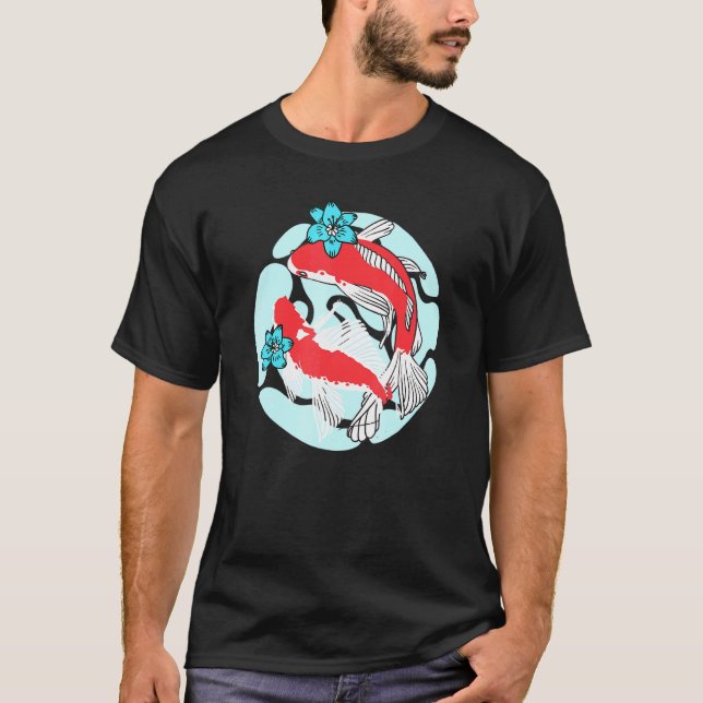 Niedlicher Koi Fish Couple Koi Niedlicher Fischtei T-Shirt (Vorderseite)