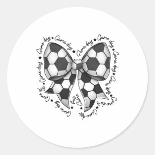 Niedlicher Kokettenbogen Lustiger Spieltag Fußball Runder Aufkleber