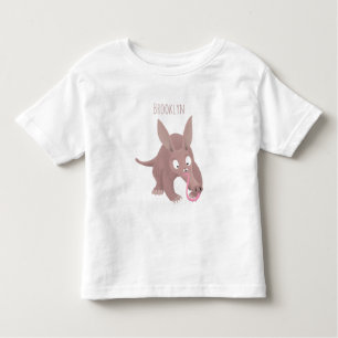 Niedlicher komischer Aardvark-Cartoon Kleinkind T-shirt