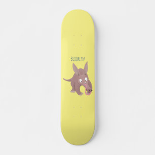 Niedlicher komischer Aardvark-Cartoon Skateboard