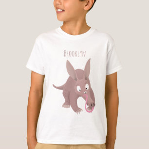 Niedlicher komischer Aardvark-Cartoon T-Shirt