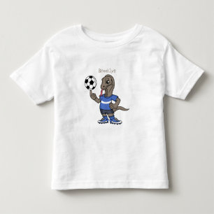Niedlicher Komodo-Drache beim Fußballspielen Carto Kleinkind T-shirt