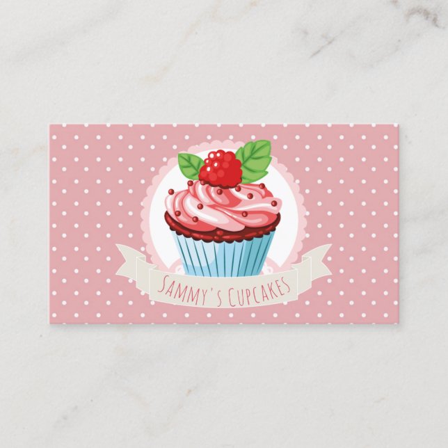 Niedlicher Konditorei Koch Cupcake Business Cards Visitenkarte (Vorderseite)