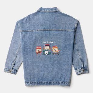 Niedlicher Konfitüre Cartoon Musiker Spaß Jeansjacke