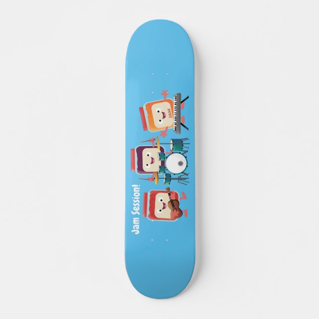 Niedlicher Konfitüre Cartoon Musiker Spaß Skateboard (Vorne)