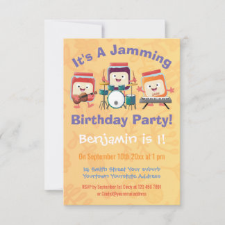 Niedlicher Konstantmusiker Cartoon Geburtstag Einladung