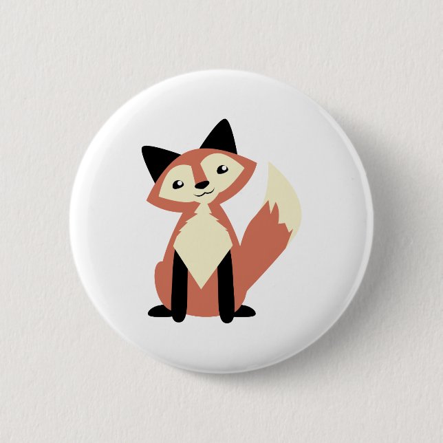 Niedlicher Kopf-Neigung Fox Button (Vorderseite)
