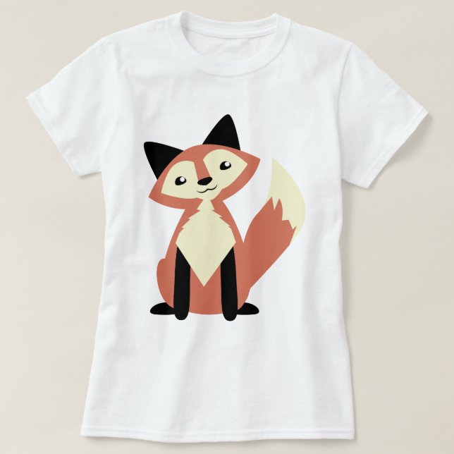 Niedlicher Kopf-Neigung Fox T-Shirt (Design vorne)