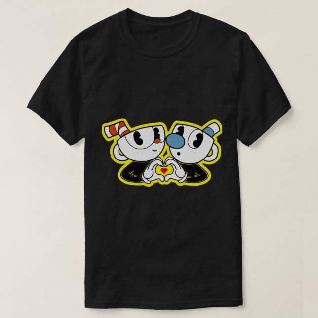 Niedlicher Kopfkopf und Mugman Premium T-Shirt (Design vorne)