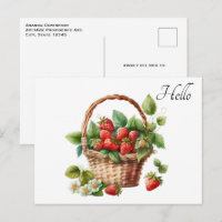 Niedlicher Korb voller Erdbeeren Hallo