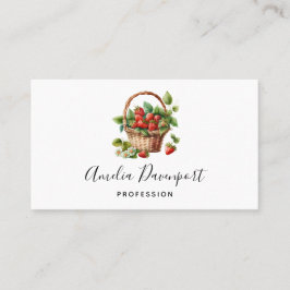 Niedlicher Korb voller Erdbeeren Visitenkarte