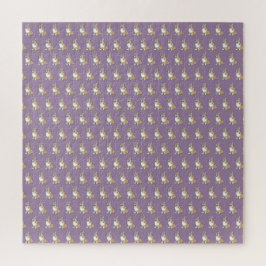 Niedlicher Korgi-Hund-Muster Violet-Hintergrund Puzzle
