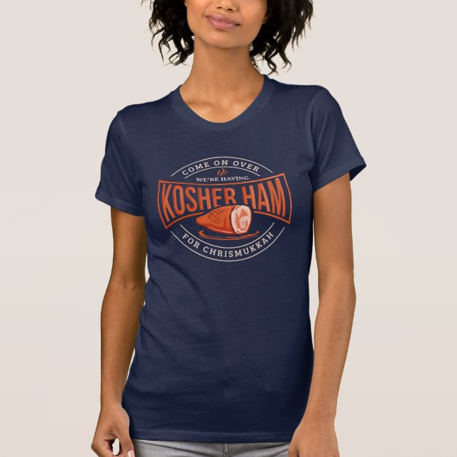 Niedlicher Kosher Ham für Chrismukkah Hanukkah Gra T-Shirt (Vorderseite)