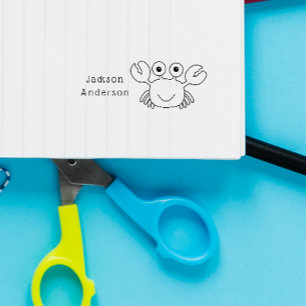 Niedlicher Krabbenhandgezeichnet Doodle-Kid Permastempel