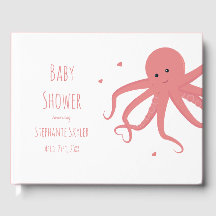 Niedlicher Kraken-Cartoon Herz Pink Babydusche