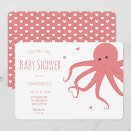 Niedlicher Kraken Herpink, Horizontal Babydusche Einladung