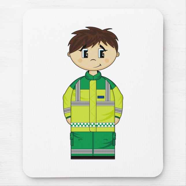 Niedlicher Krankenwagen-Mann Mousepad (Vorne)