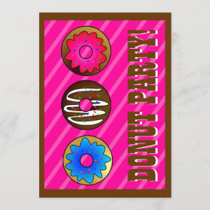 Niedlicher Krapfen-Party-Geburtstag laden 12x18 - Einladung