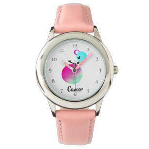 *~* Niedlicher Krebs Zodiac Funny Albern Pink Armbanduhr