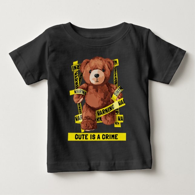 Niedlicher Kriminalitätskämpfer Teddybär Baby T-shirt (Vorderseite)