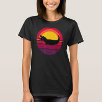 Niedlicher Krokodil-Alligator Retro-Sunset Reptile