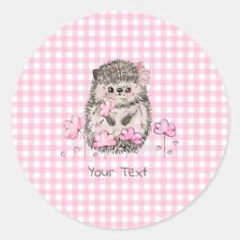 Niedlicher Kronleuchter Igel Rosa Muster Runder Aufkleber