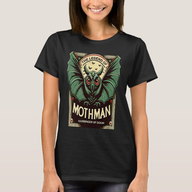 Niedlicher Kryptid-Vorbote von Doom Mothman T-Shirt (Vorderseite)