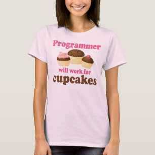 Niedlicher Kuchen-Berufs-Computerprogrammierer T-Shirt