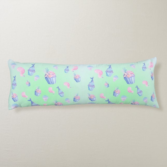 niedlicher Kuchen Süße Meerjungfrau Geburtstagspar Seitenschläferkissen (Rückseite)