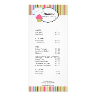 Niedlicher Kuchen- und Backhackkarte Werbekarte