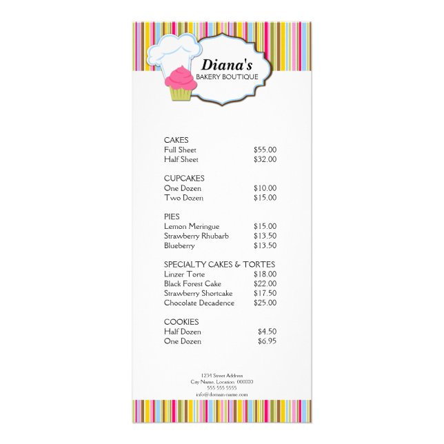 Niedlicher Kuchen- und Backhackkarte Werbekarte (Vorne)