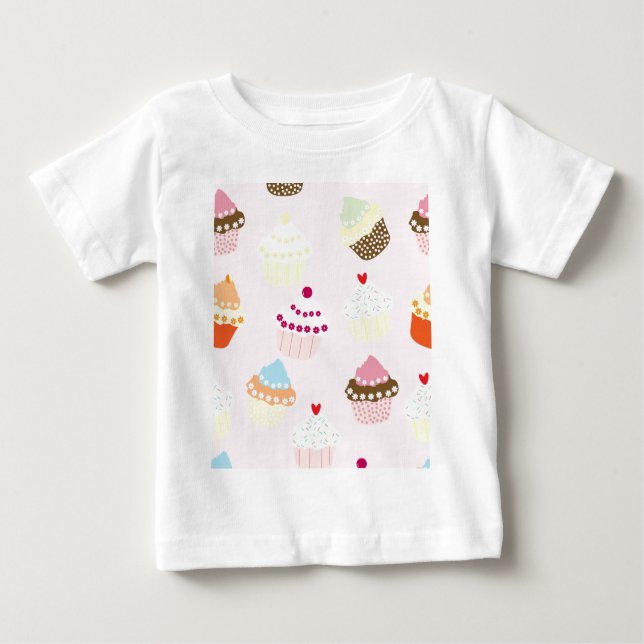Niedlicher Kuchenkuchen Nachtisch Baby T-shirt (Vorderseite)