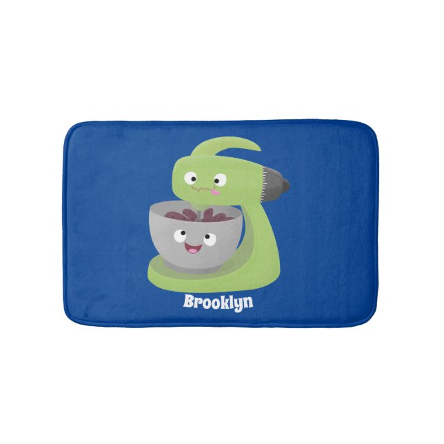 Niedlicher Kuchenmischer Cartoon Badematte (Vorderseite)