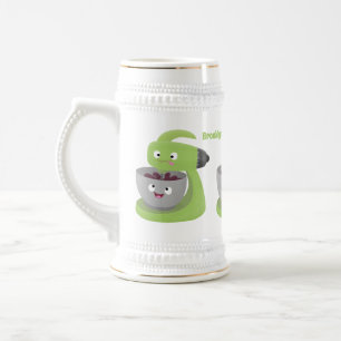 Niedlicher Kuchenmischer Cartoon Bierglas